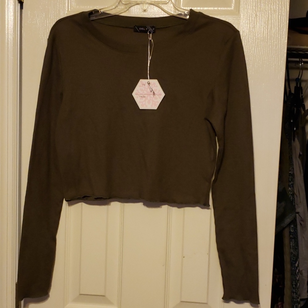 Military Green Crop Top